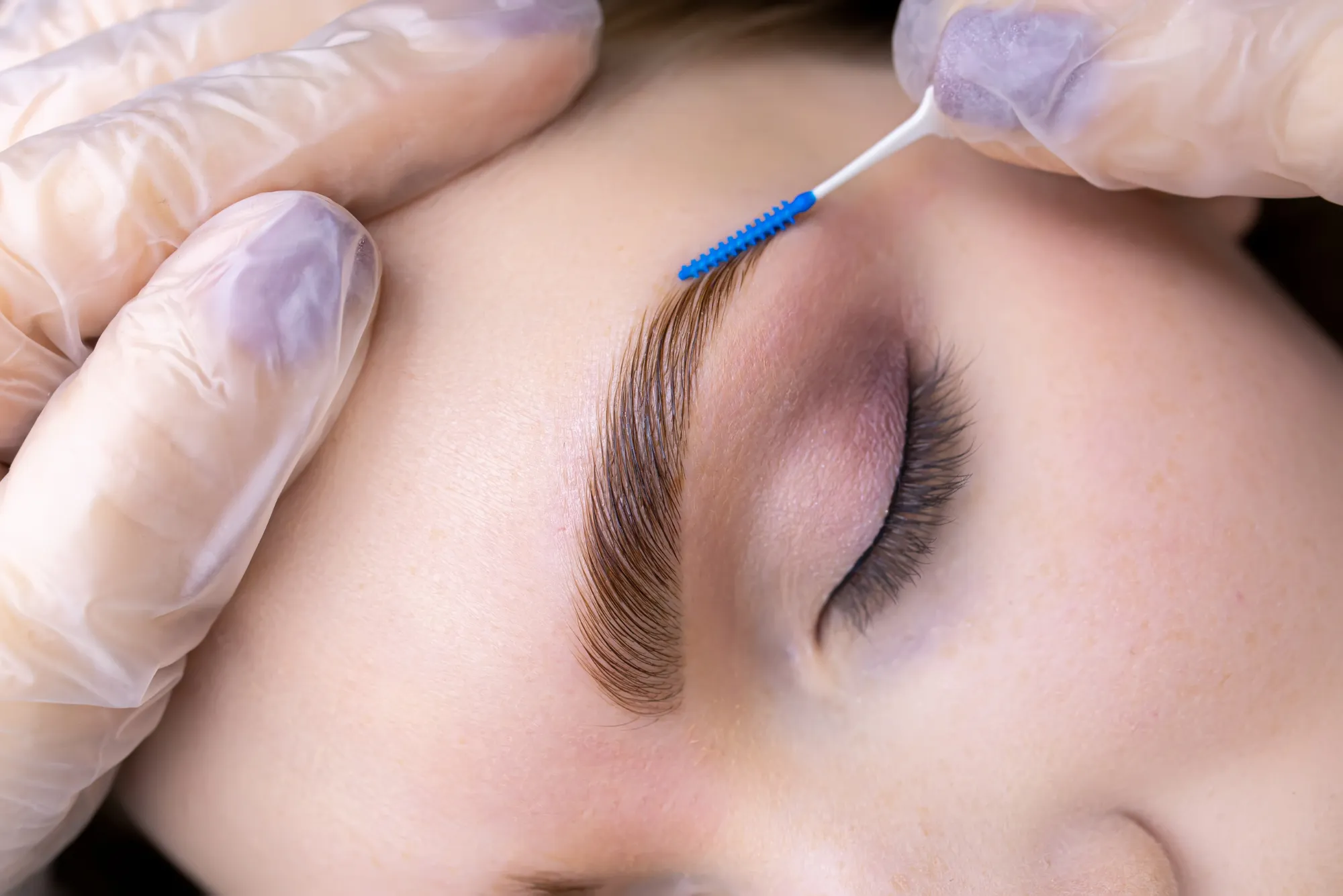 Eyebrow Lamination in a Beauty Salon
